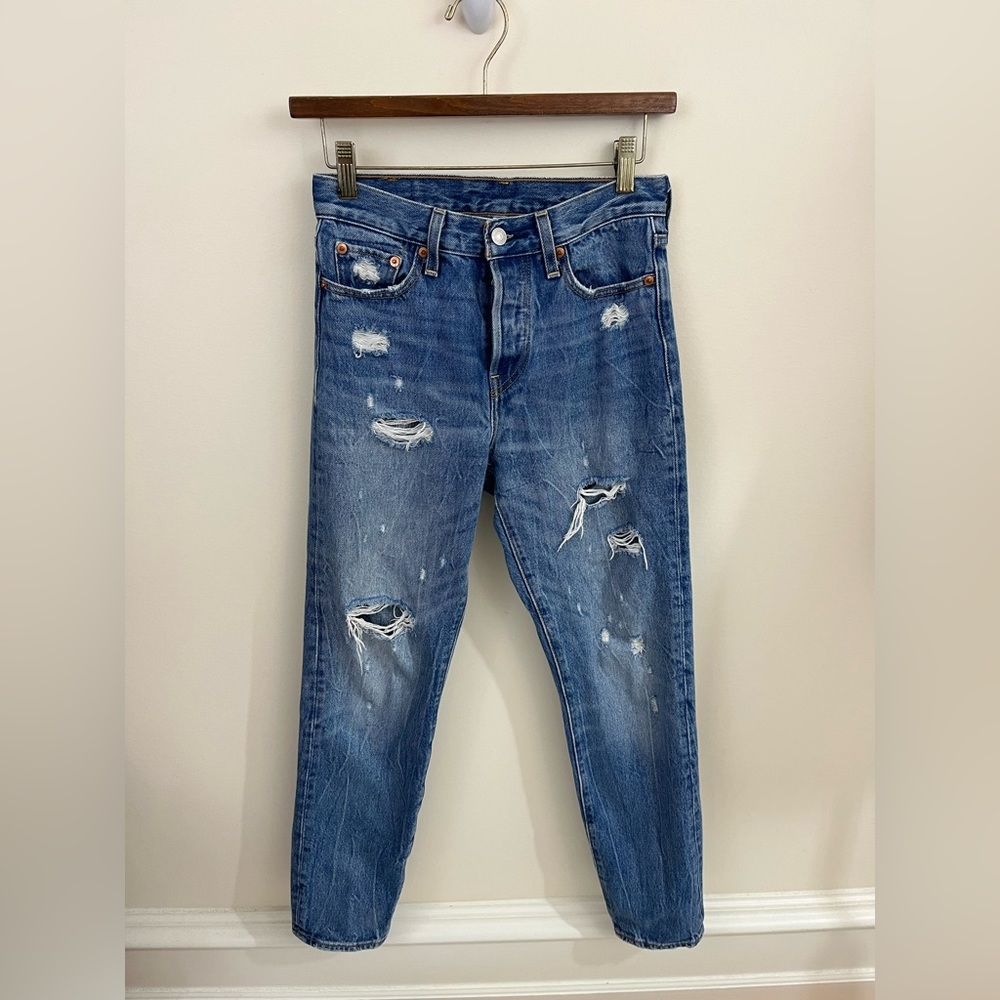 Levi’s High Waisted Distressed Jeans